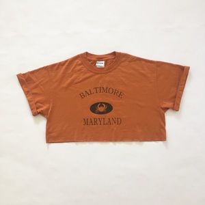 UO Hipster Vintage Baltimore Maryland Crop Top